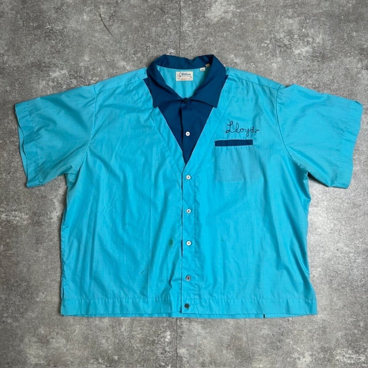 Hilton 70's 80's HILTON ボーリングシャツ ヒルトン 2トーン 切り替え ヴィンテージ USA製 UAW Local 157 労働組合