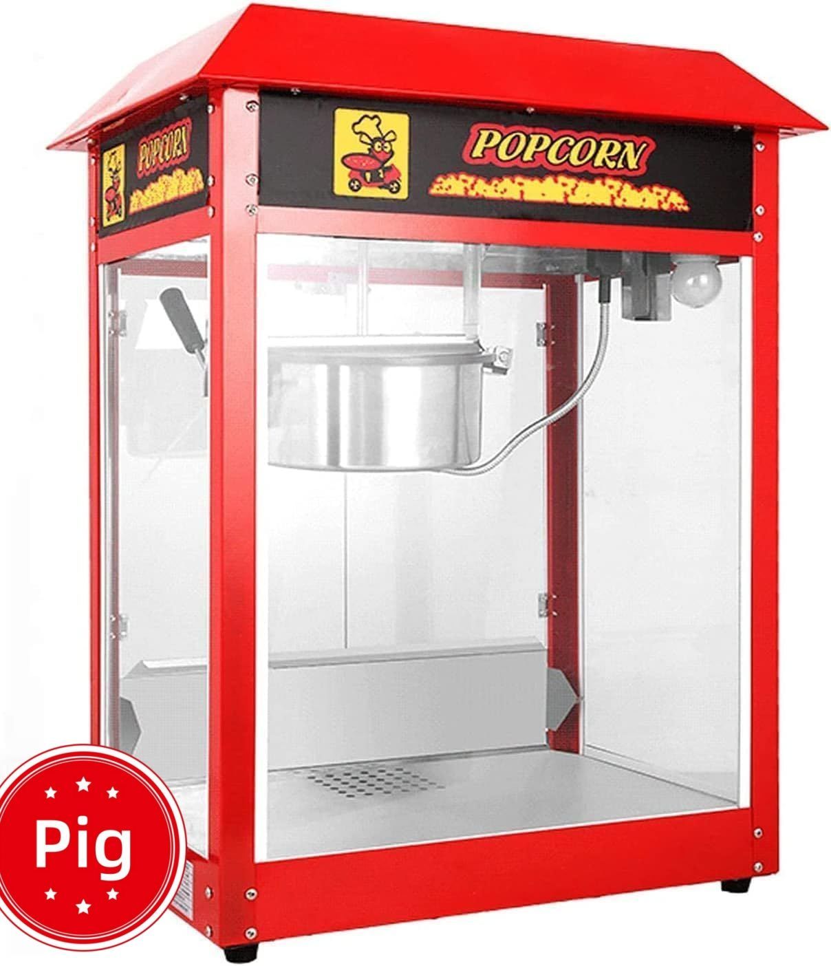 業務用ポップコーンメーカー 1600W熱風ポップコーンマシン 自動多機能ストールポップコーンマシン 大容量 無脂肪で健康的なスナック用 自宅