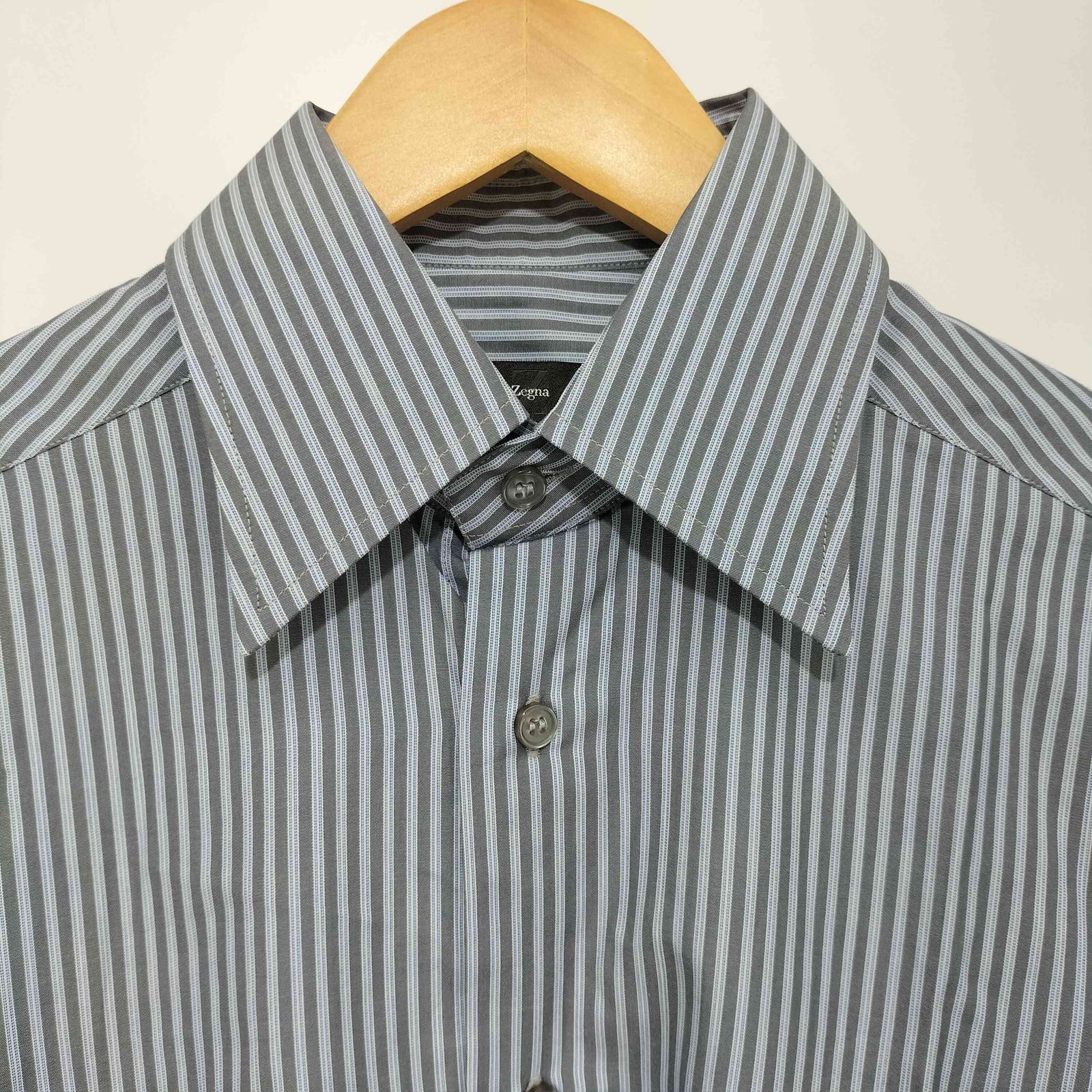 エルメネジルドゼニア Ermenegildo Zegna ストライプ レギュラーカラー