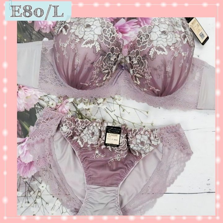 ☆E80/L☆美胸ブラ＆ショーツセット 丸胸 ナチュラルバスト