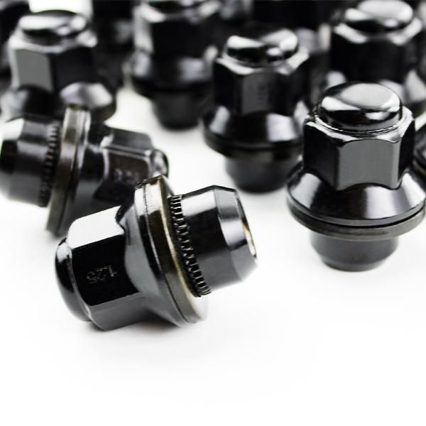 ホイールナット 24個 平座ナット P1.25 日産 純正 ホイール 用 シャンク径 20mm ストレートナット 39mm 21HEX ブラックナット WP FFCRYSTALESIA_COM