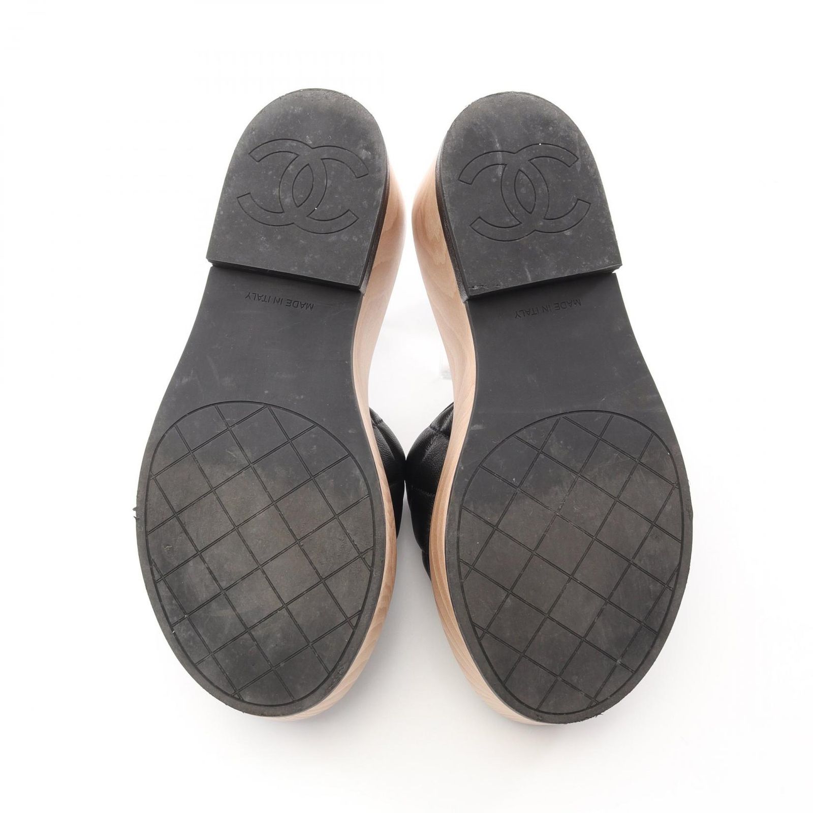 シャネル CHANEL ミュール マトラッセ G38555 ブラック レザー
