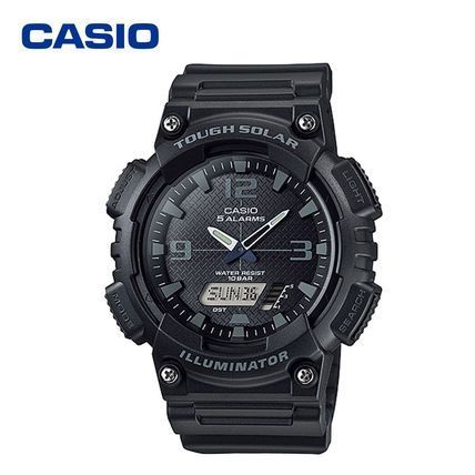 CASIO AQ-S810W-1A2 ブラック 黒色 カシオ ソーラー アナログ＆デジタル スポーツ 100M防水 高性能 高機能 多機能 腕時計 メンズ 小学生 キッズ レディース 男性 女性 子供 アナデジ タフソーラー 軽量 ストップウォッチ 防水