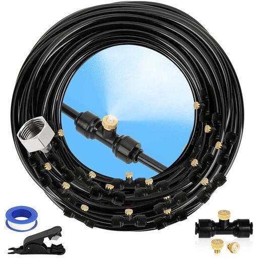 AITOYANミストシャワー屋外灌漑システム自動散水セット噴霧ノズル散水ノズル30個ミストノズル水やり芝生スプレー灌漑屋外散水点滴灌漑ガーデニング屋外冷却システム適用省エネ(ホース30m)
