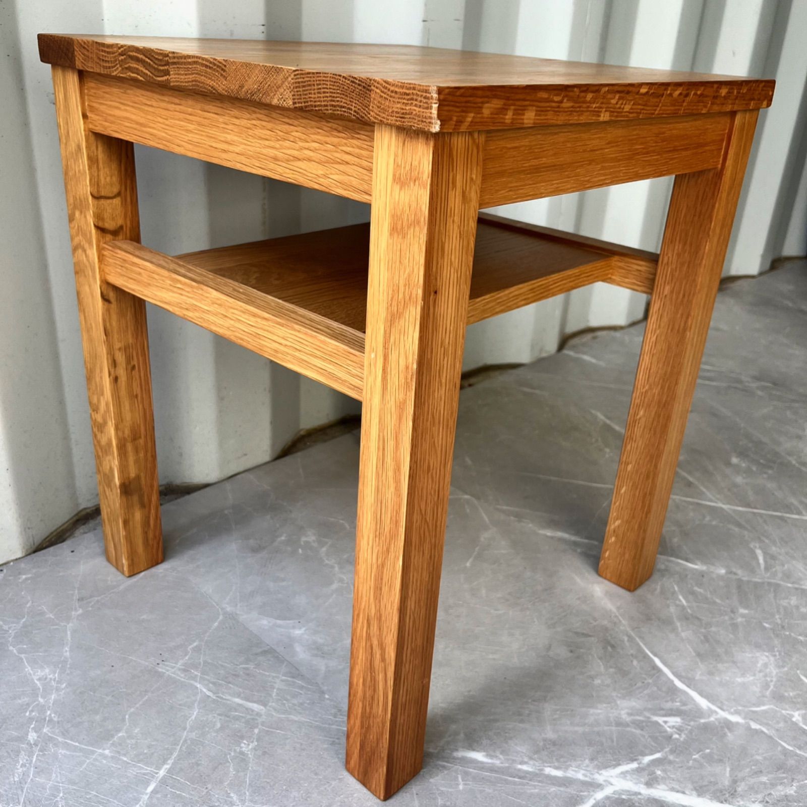 取付無料！無印良品 無垢材 北欧風サイドテーブルベンチ・板座・オーク材