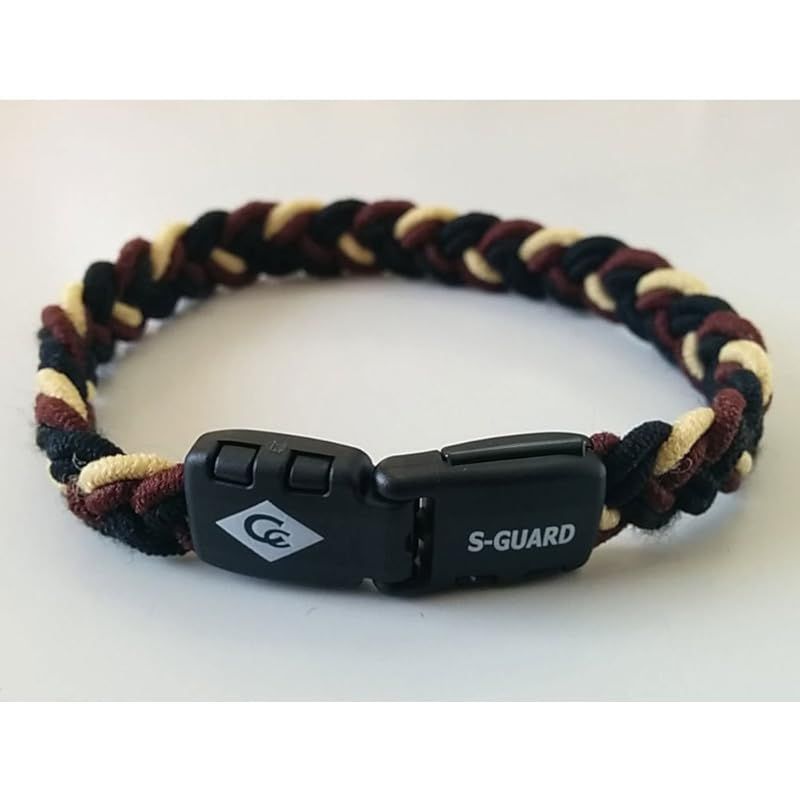[コランコラン] 静電気除去ブレスレット S-GUARD×fita ブレス マイナスイオン (黒×茶×ベージュ， Mサイズ(18.5cm))