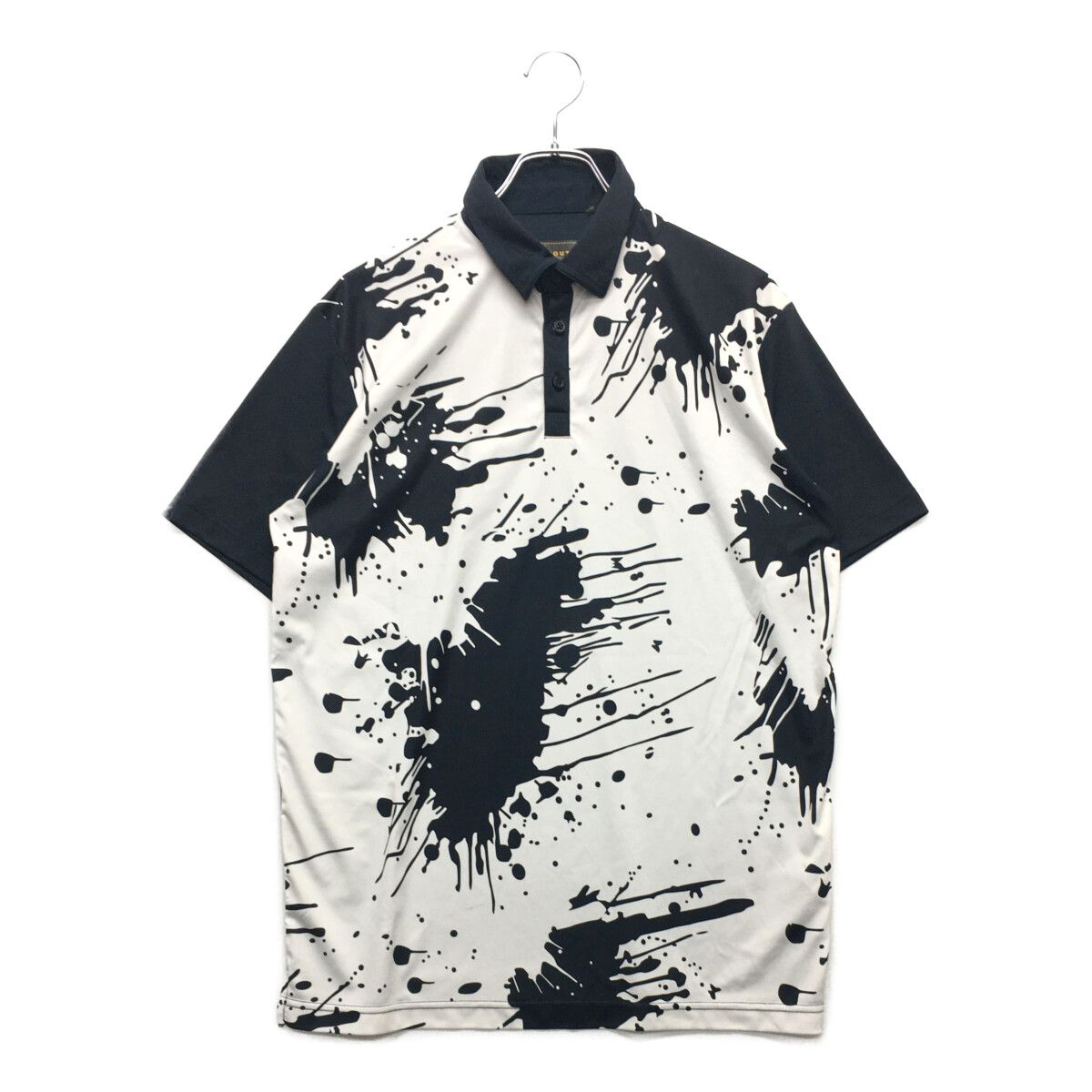 Loudmouth - coco 中古 ラウドマウス LOUDMOUTH メンズ 半袖ポロシャツ M 紺×白 ネイビー×ホワイト ペイント柄 中古 メンズ ラウドマウス LOUDMOUTH 半袖ポロシャツ M 紺×白