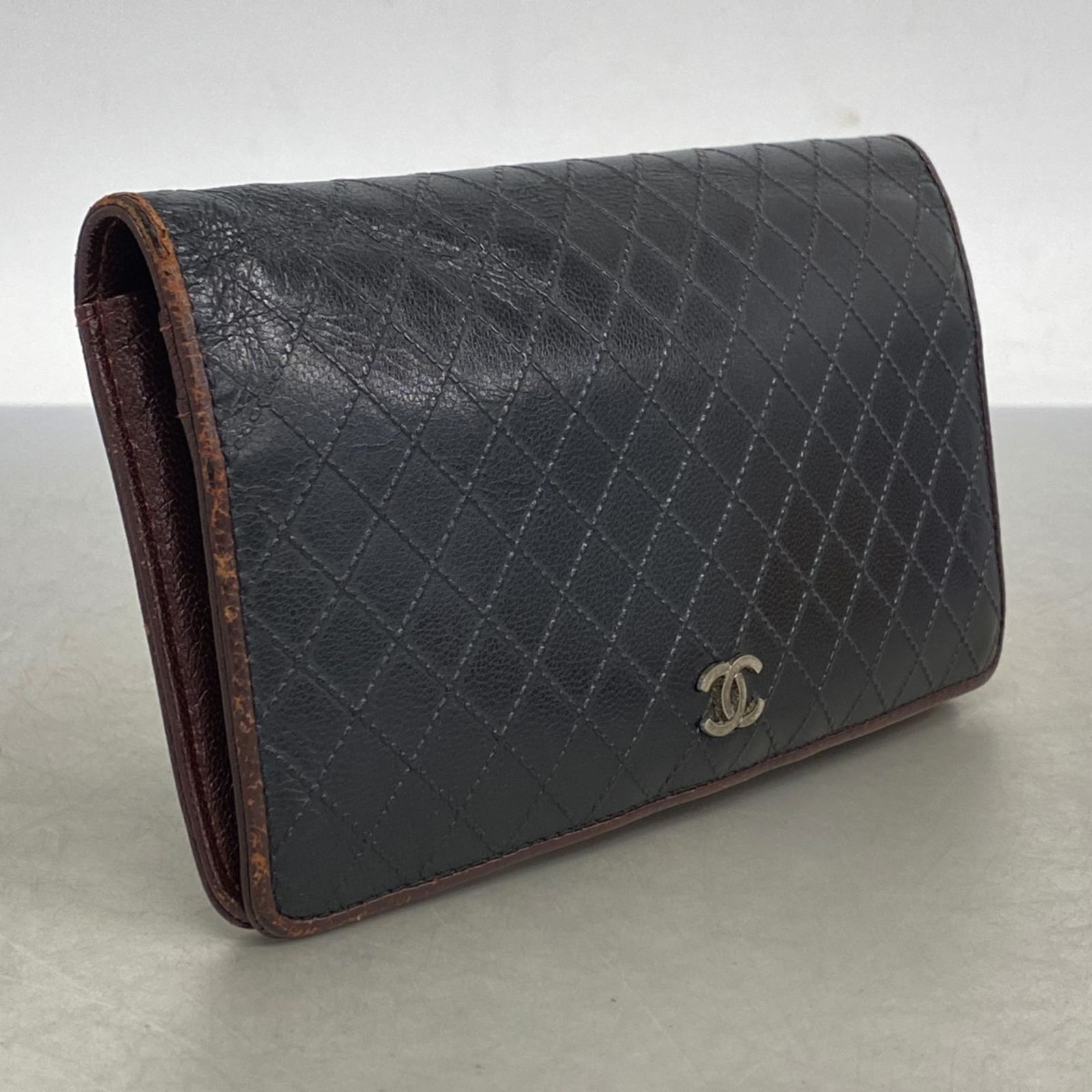 シャネル(Chanel) シャネル 長財布 ビコローレ レザー ブラック