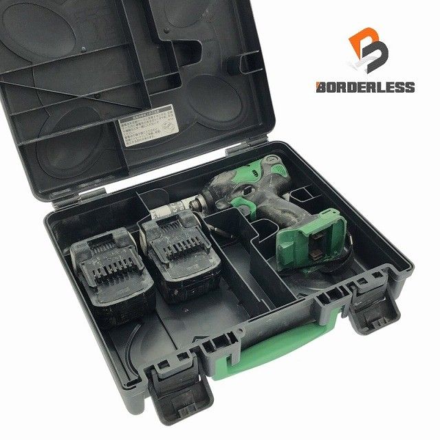 美品！バッテリー2個付き！HITACHI工機、DV 14DBSL DV14DBSL(2LYPK) 14.4Vコードレス振動ドライバドリル 1台 HiKOKI