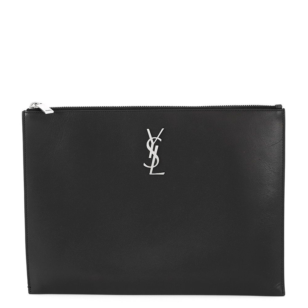 サンローランパリ クラッチバッグ モノグラム ジップ タブレットホルダー 453249 SAINT LAURENT PARIS 黒