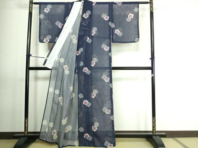 平和屋着物▽小紋 単衣 吉祥間道 洗える着物 CAAU4610ut