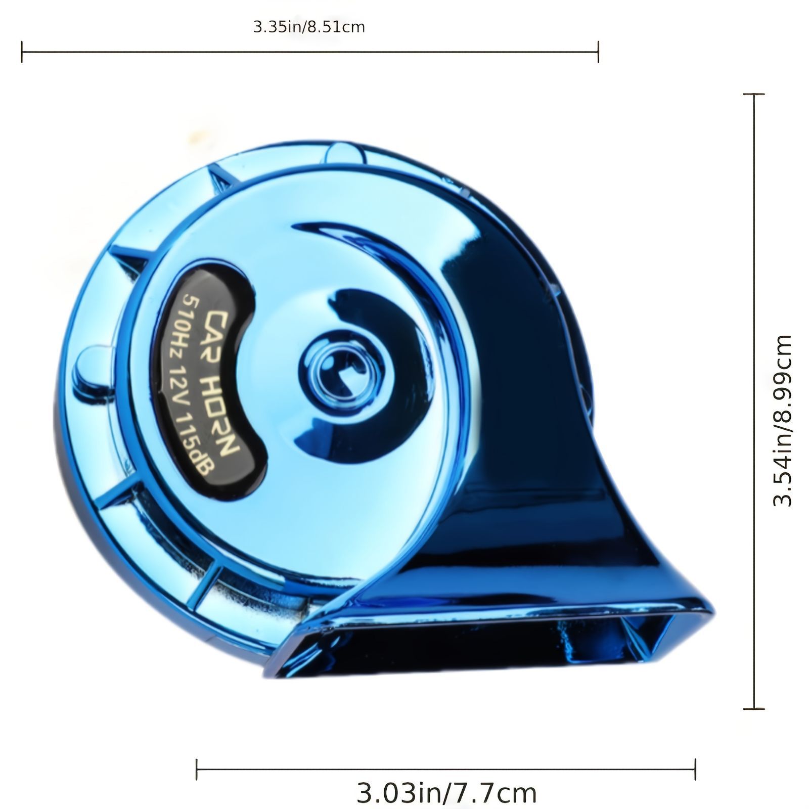 2個セット バイクホーン クラクション メタリック ブルー  12-24V カタツムリホーン サウンド 防水 汎用 120db 高音 低音 トラック カーホーン t2415