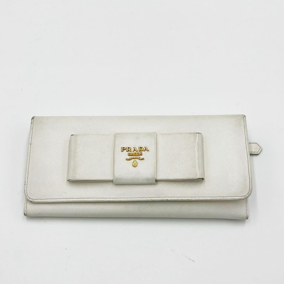 PRADA　長財布　ホワイト　リボン PRADA 長財布 リボン ホワイト