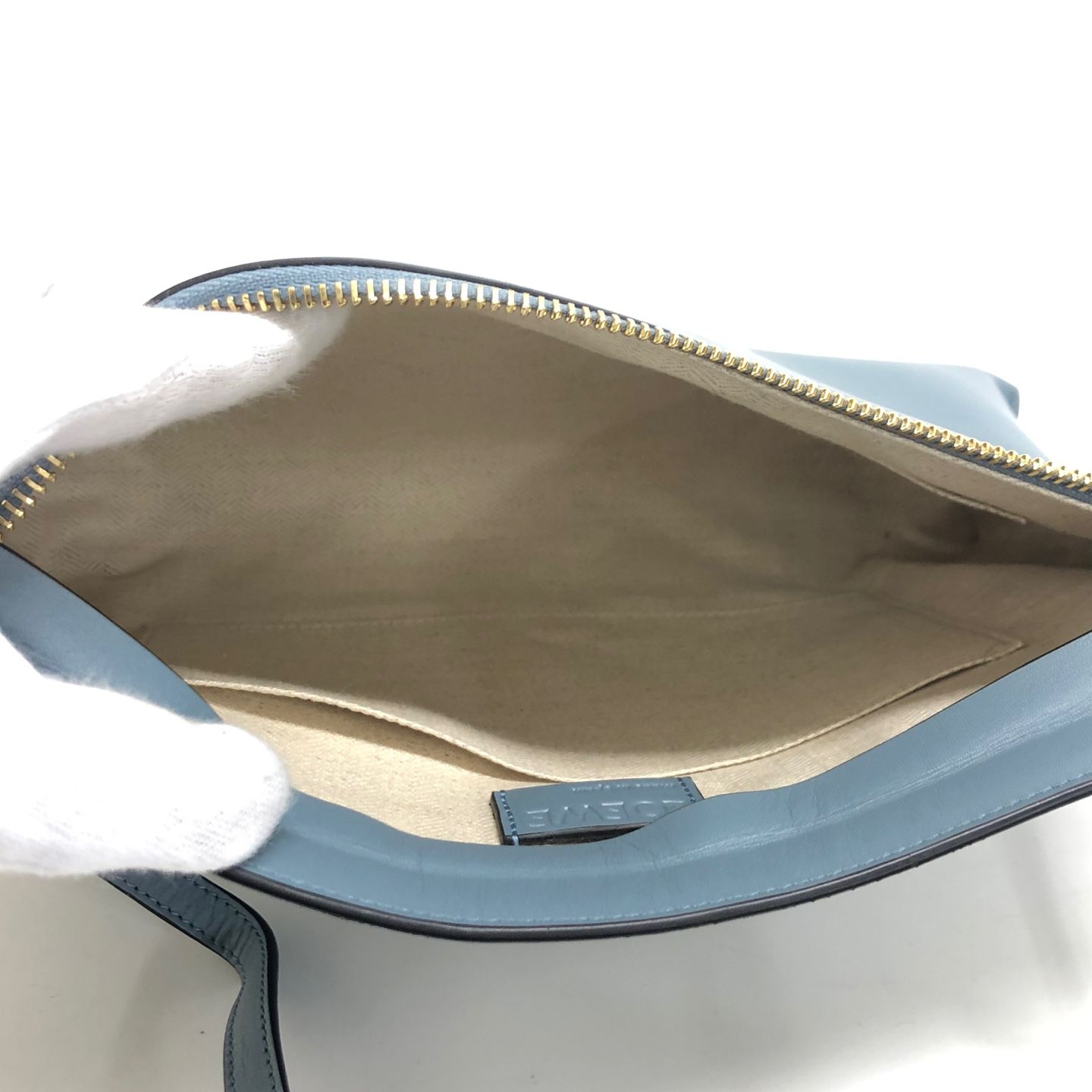 LOEWE/ロエベ Tメッセンジャー アナグラム ショルダーバッグ ブルー