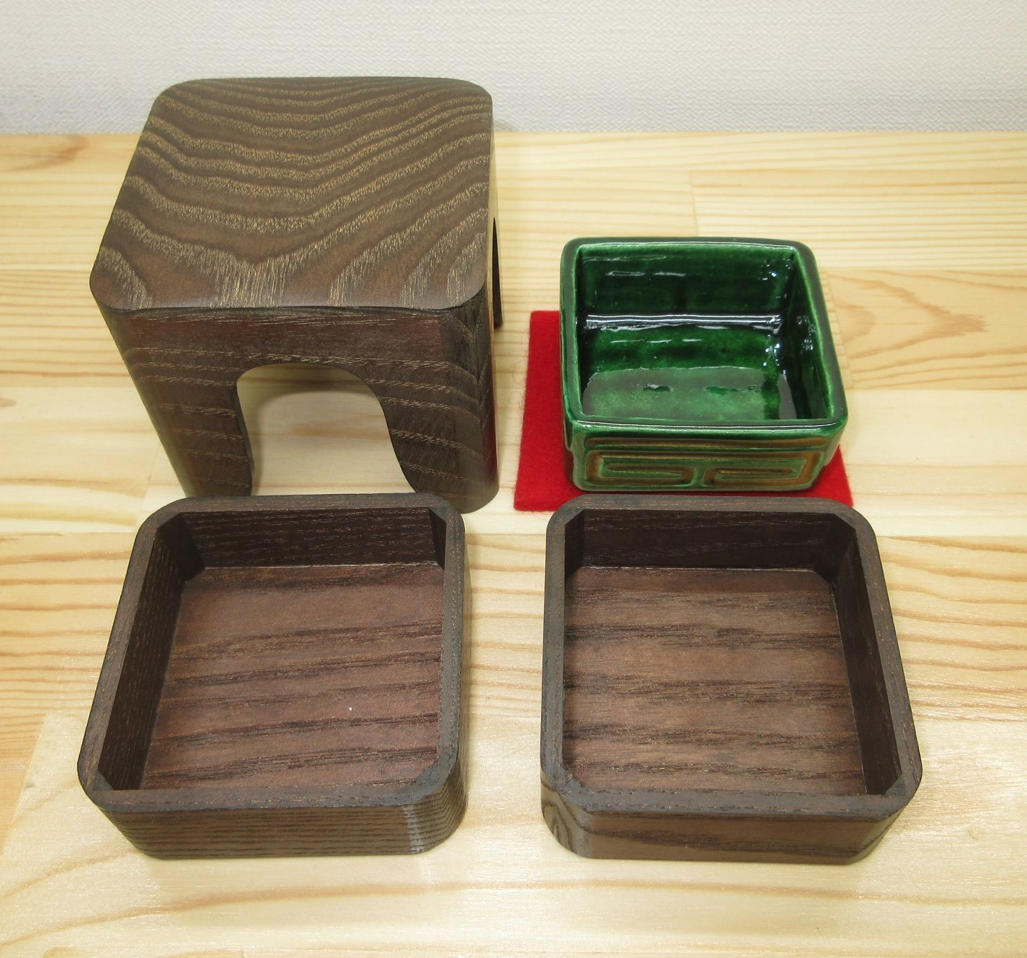 送料込【逢絢亭・新品】茶道具 七事式道具 重香合 桑 表流好み 紙箱入り 逢絢亭・新品】茶道具 七事式道具 重香合 桑地 青楽 表流好み