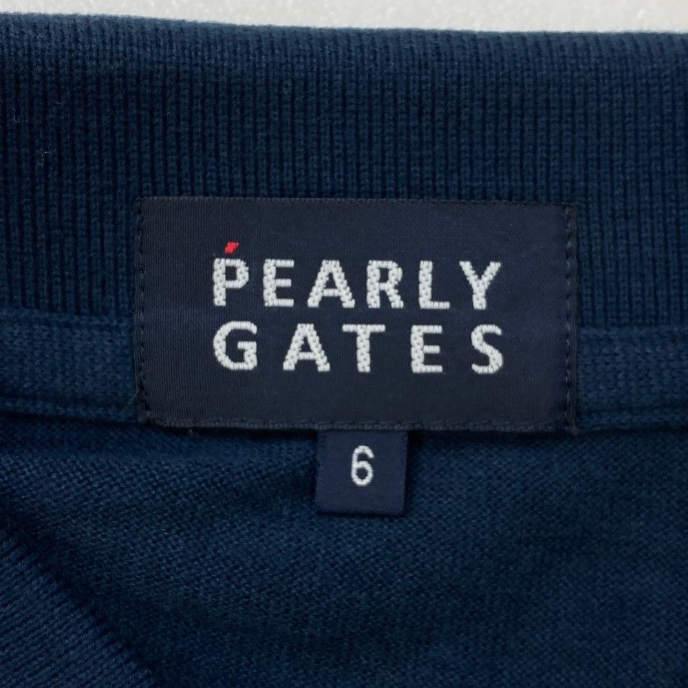 サイズ：6 PEARLY GATES パーリーゲイツ ×PEANUTS 半袖ポロシャツ  ネイビー系 [240101429541] ゴルフウェア メンズ ストスト PEARLY GATES パーリーゲイツ×PEANUTS 半袖ポロシャツ ネイビー