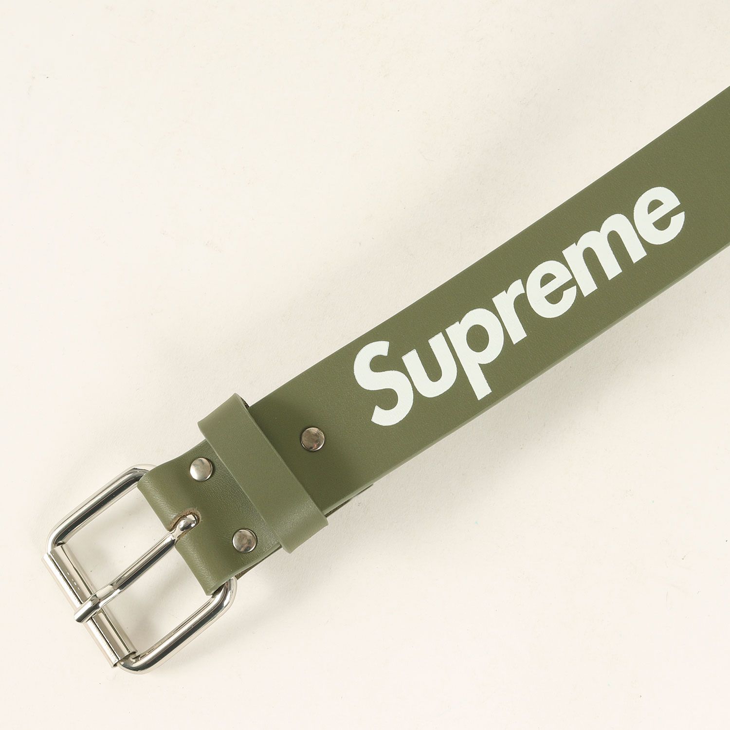 Buy Supreme Repeat Leather Belt 'Olive' - SS22A47 OLIVE | GOAT