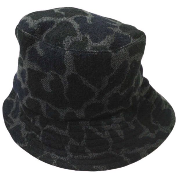 Engineered Garments エンジニアードガーメンツ アメリカ製 Camouflage Bucket Hat カモフラージュ バケットハット M(内周約58-59cm) ブラック/グレー 帽子 g18471