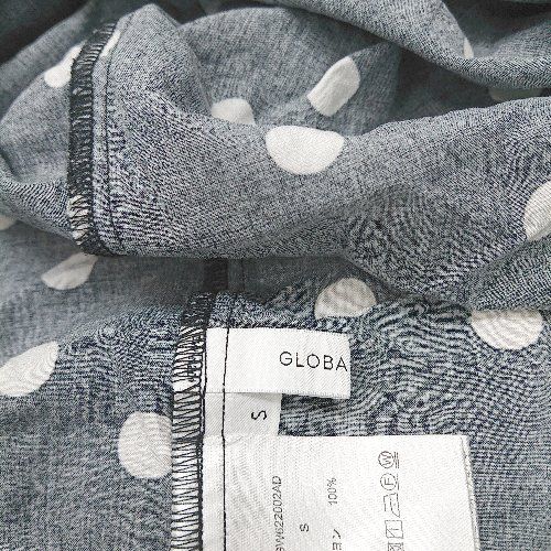 ◇ ⊇ GLOBAL WORK ドット柄 長袖 シャツ サイズS ブラック
