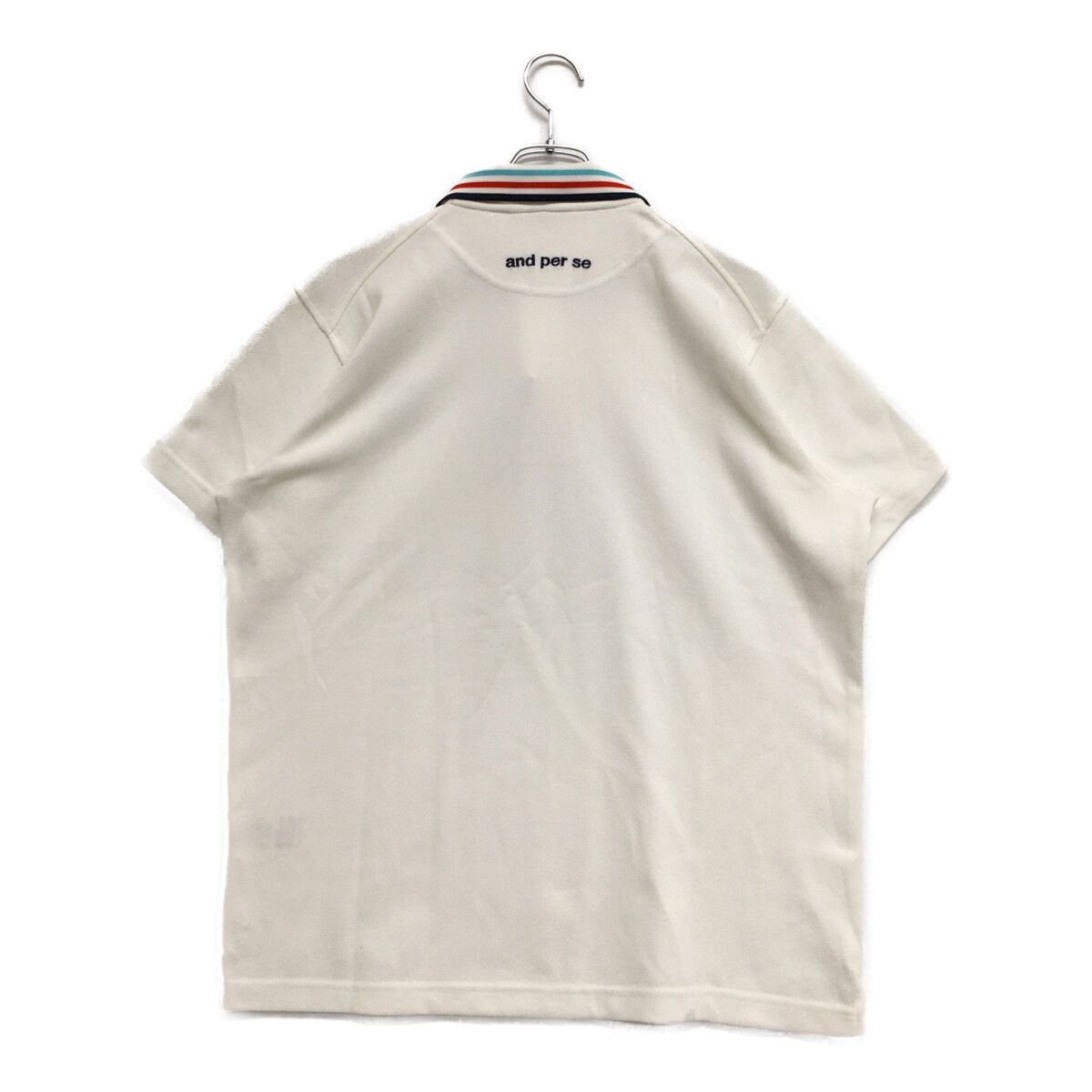 未使用品 and per se 半袖ポロシャツ Lサイズ ホワイト 中古 メンズ アンパスィ and per se 半袖ポロシャツ LL 白 ホワイト