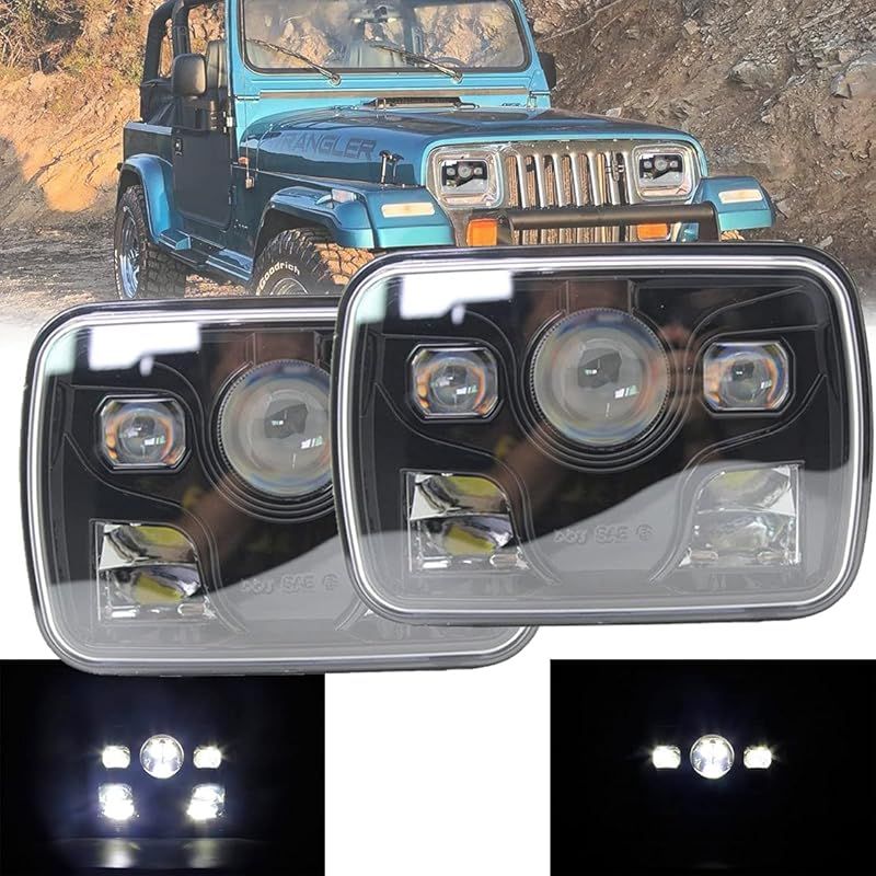 在庫セール VOSICKY ボスキー 5X7 インチ 高性能 LEDヘッドライト プロジェクターヘッドライト 車 ヘッドライト矩形 方形 ヘッドライト 角目ヘッドライト 作業灯エンジェルアイDRL交換 プロジェクター バルブ トラック ウインカー Hi