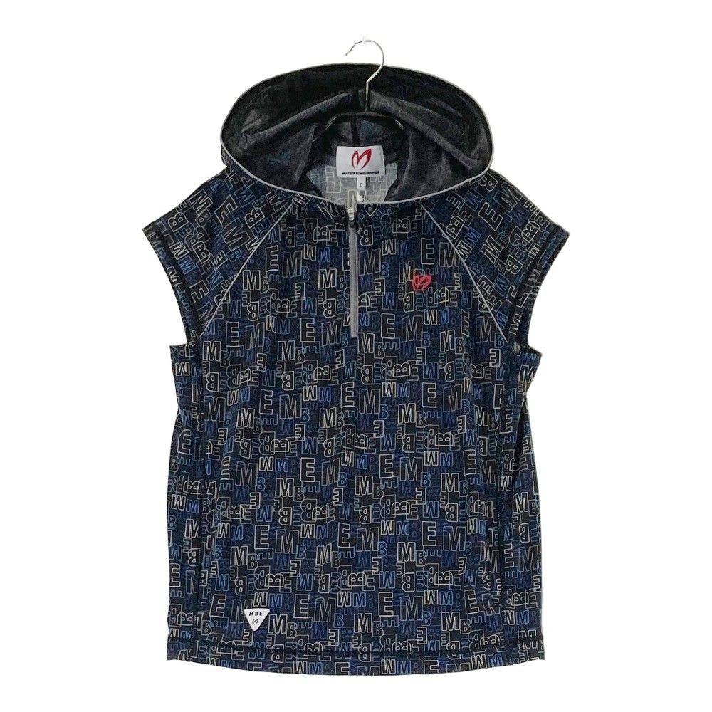 サイズ 0 MASTER BUNNY EDITION マスターバニーエディション ハーフジップフード付きTシャツ ロゴ総柄 ブラック系 240101295720 ゴルフウェア レディース ストスト