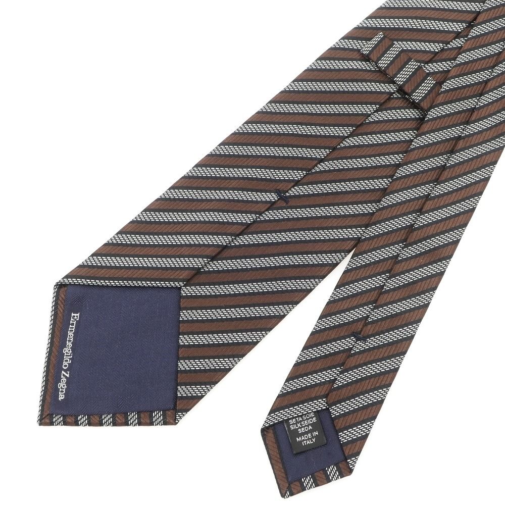 Ermenegildo Zegna ネクタイ ブラウン ドット パターン柄