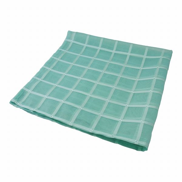 チェックボイルチーフ グリーン 550×550mm ポリエステル 入数：1セット