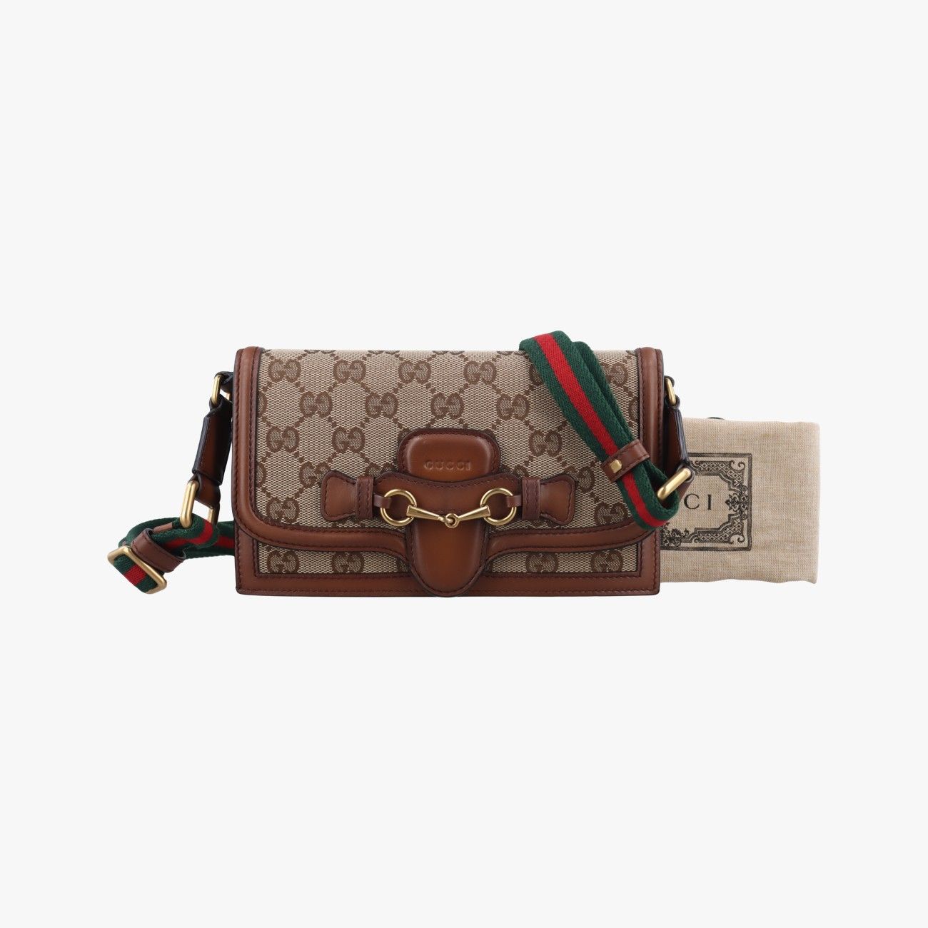 グッチGucciレディ ウェブ コンバーチブル ウォレット カーキ×ブラウン 
