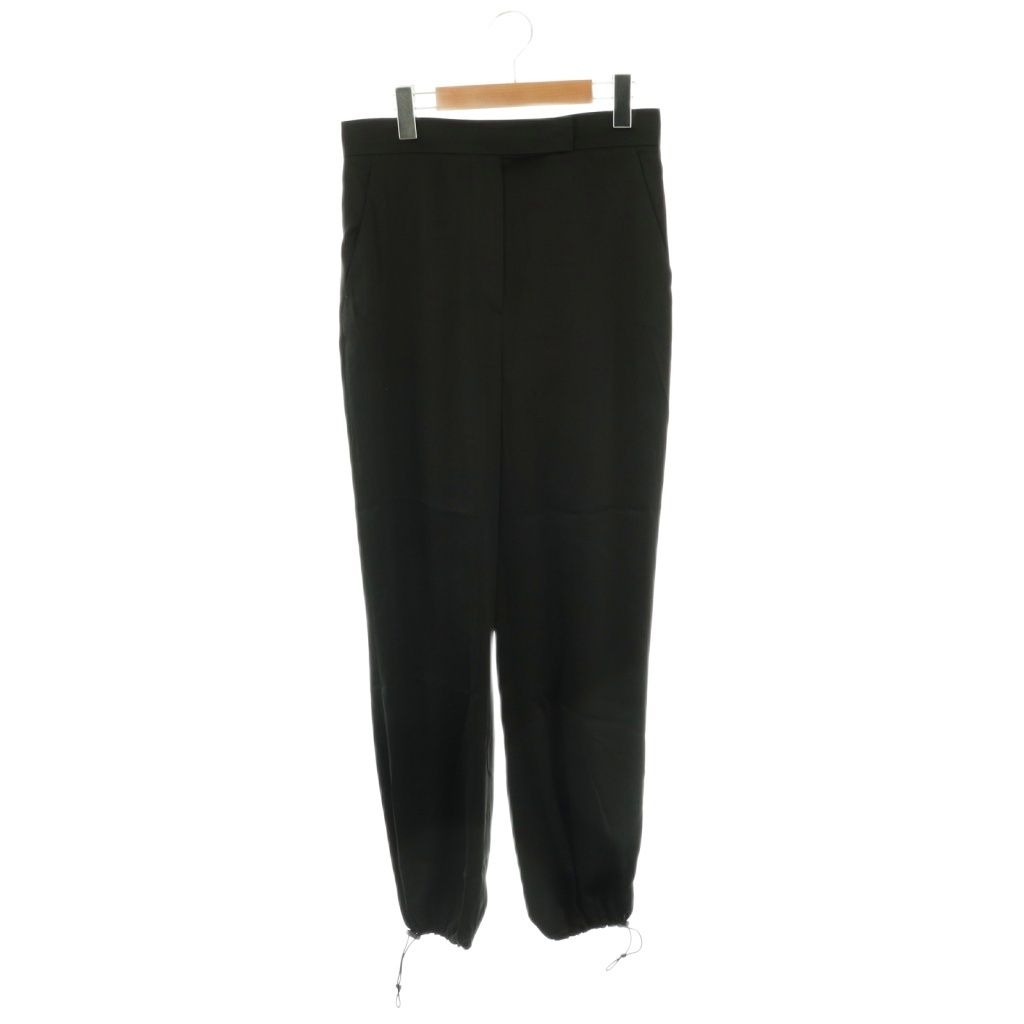 マックスマーラ MAX MARA 白タグ サテン ドロストパンツ 42 ブラック DF OS