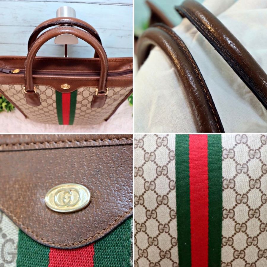 GUCCI オールドグッチ シェリーライン 大容量ハンドバッグ A4サイズ