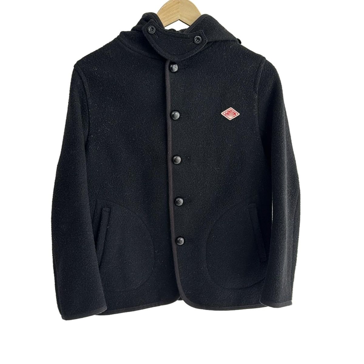 DANTON ウールライトパイル ステンカラー ロングコート ネイビー