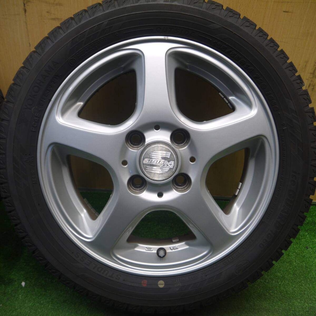 バリ溝！21年！キレイ！9分☆スタッドレス 165/55R14 ヨコハマ アイス 