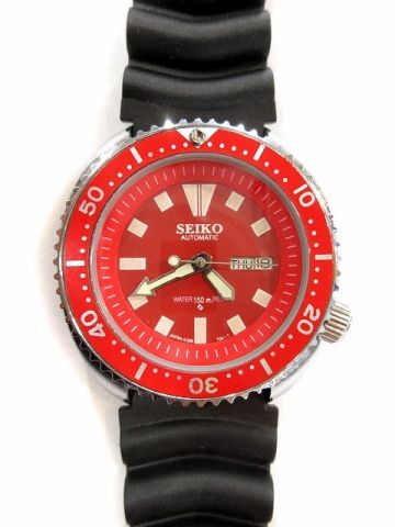 セイコー SEIKO 腕時計 自動巻き 6309A レッド 赤 ダイバーズウォッチ ヴィンテージ オートマチック