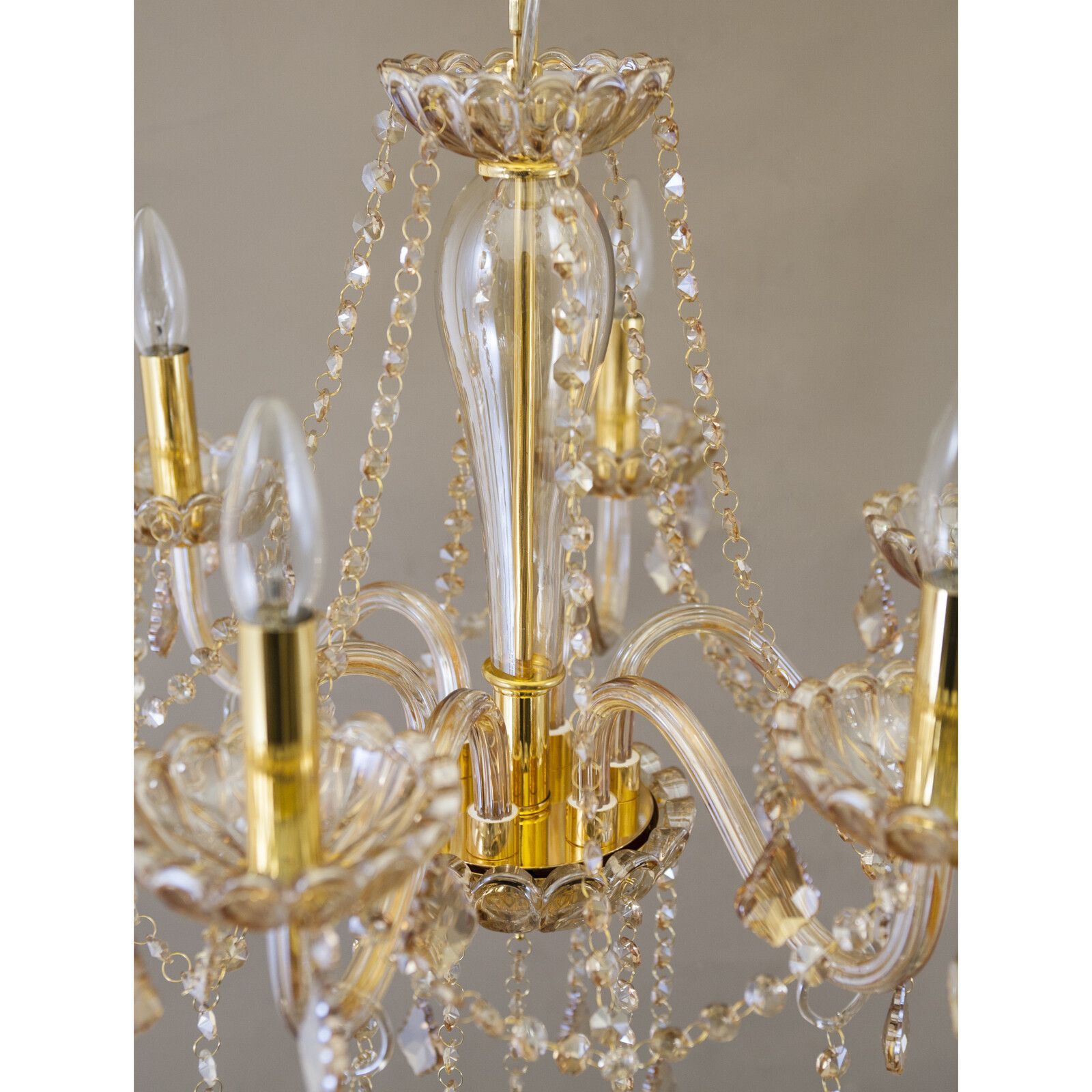 シャンデリア 照明 LED電球対応 天井照明 吊照明 6灯 クリスタル  