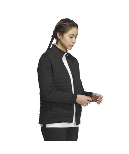  アディダスゴルフ ゴルフジャケット WIND.RDY 保温 中ワタ BOS ロゴ キルトジャケット レディース ブラック その他 フェイスケア