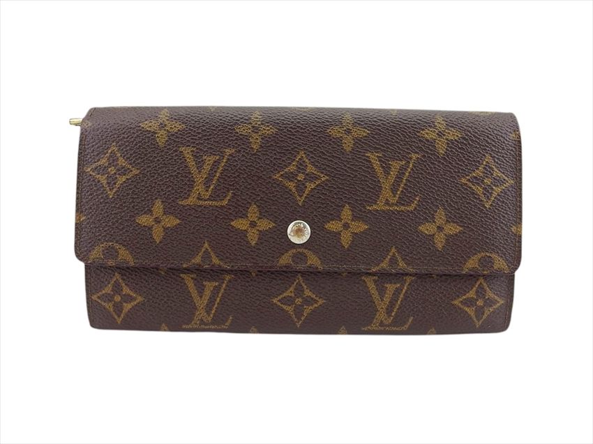 ルイヴィトン　モノグラム　ポルトモネクレディ　長財布　ブラウン LOUIS VUITTON ルイ ヴィトン 長財布 ファスナー付き長財布