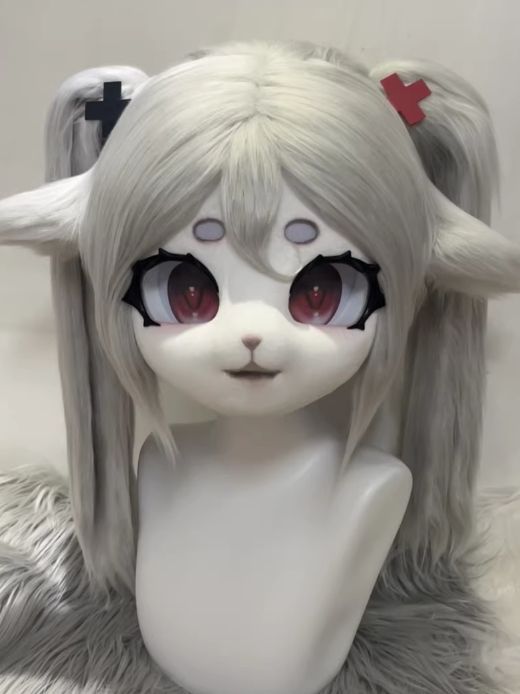 着ぐるみヘッド kigurumi NO.42 羊 白 男女兼用 ファースーツ 全頭ヘッド ケモノ マスク ぬいぐるみ コスプレ コスチューム