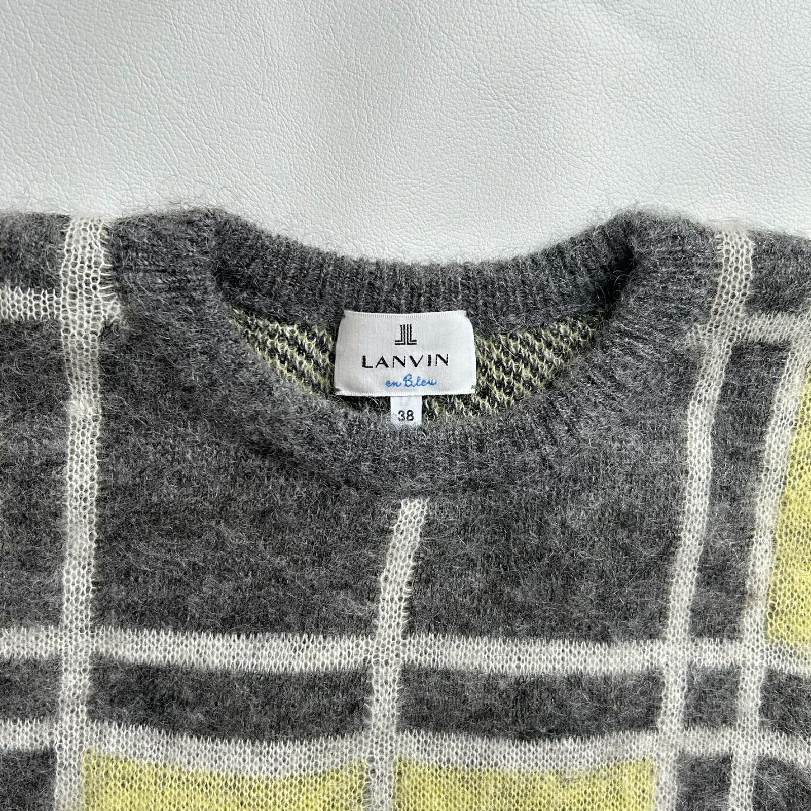 75%OFF】ランバンオンブルー(LANVIN en Bleu)格子チェック モヘヤ