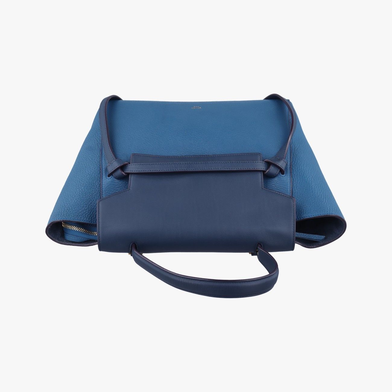 セリーヌCelineベルトバッグミニブルー×ネイビーレザーS-GA-4115