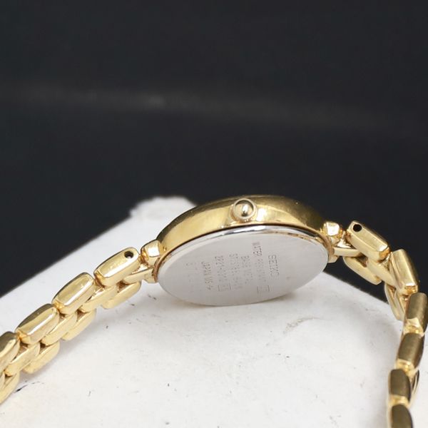 QZ セイコー 2P21-0310 ゴールド文字盤 レディース腕時計