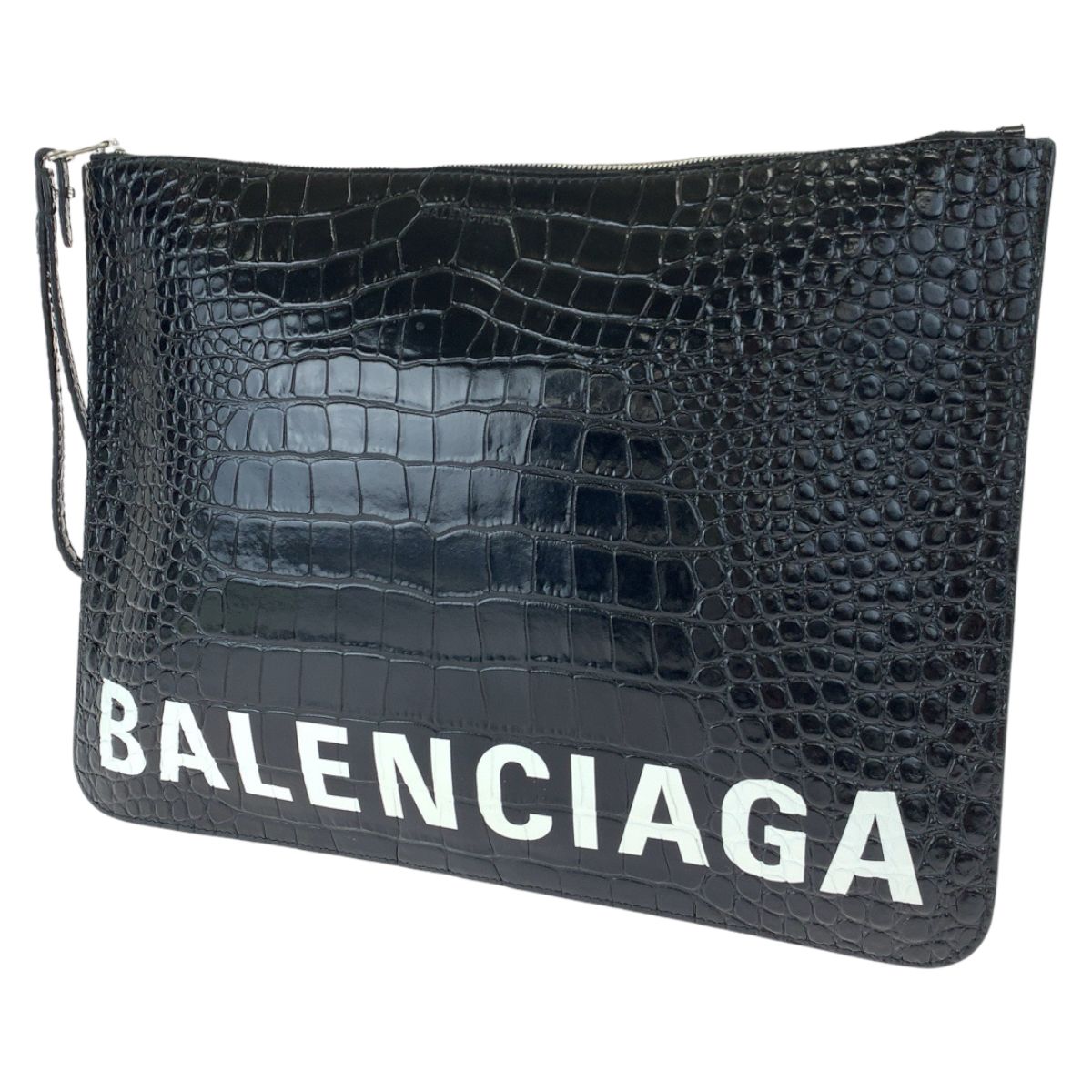 美品 BALENCIAGA バレンシアガ クロコ型押し ロゴ 型押し ブラック 黒 ホワイト 白 レザー 579550 クラッチバッグ セカンドバッグ  メンズ 405921 【中古】【中古】 - メルカリ