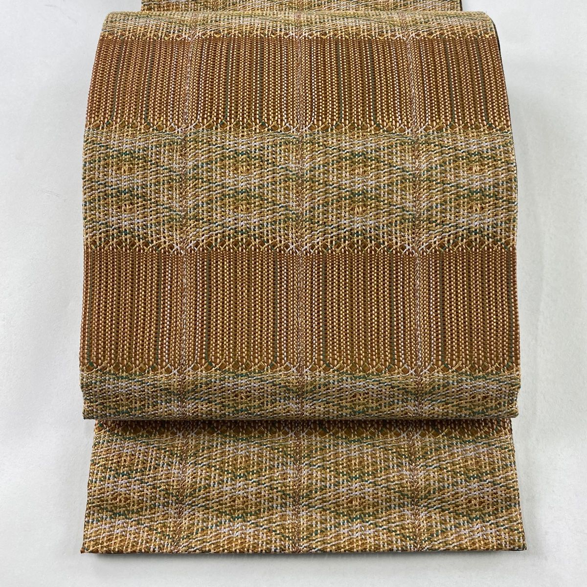 龍村美術織物 たつむら 九寸 開き名古屋帯 獅噛文長斑錦 金糸