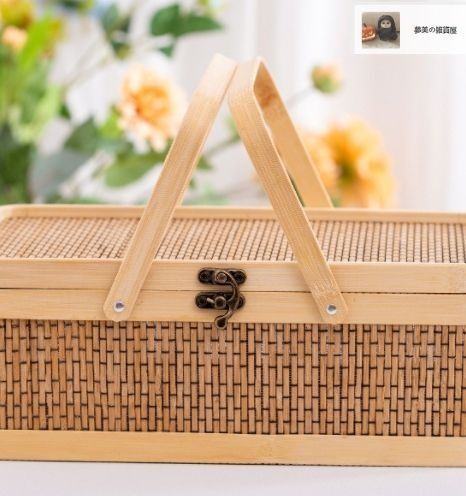 提籃籠 收納籃 茶道具籠 茶具 竹細工 收納 竹工芸 美品*竹編細工籠竹細工* 手作り*竹かごだけです提籃籠 茶道具