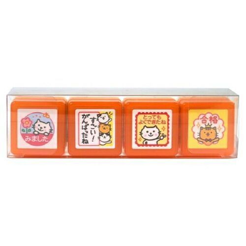 (まとめ）#こどものかお スタンプ ティーチャー浸透印４Ｐセット 0628-001 【×5セット】