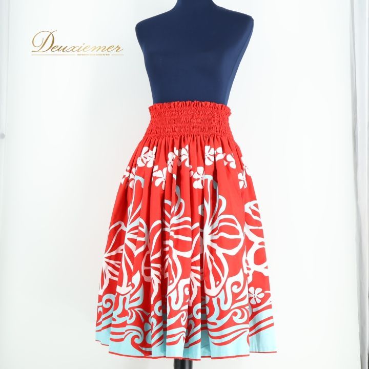 【美品 日本製 フラダンス衣装】レッド ALOHA STANDARDS アロハスタンダード ワンピース ドレス 赤 アンスリウム柄 ピンク 緑 アロハスタンダード ALOHA STANDARDS フラドレス 2号 【 レッド