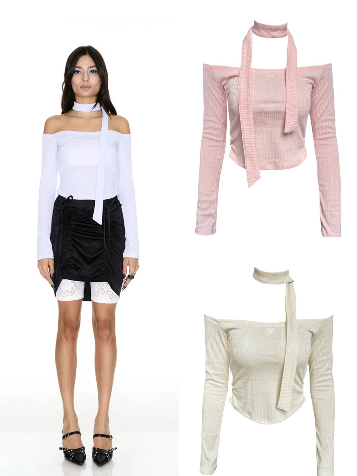 tシャツ 「SETSETSET」JENNIE OFF-SHOULDER LOGO TOP レディース SETSETSET tシャツ 「SETSETSET」JENNIE OFF-SHOULDER LOGO TOP