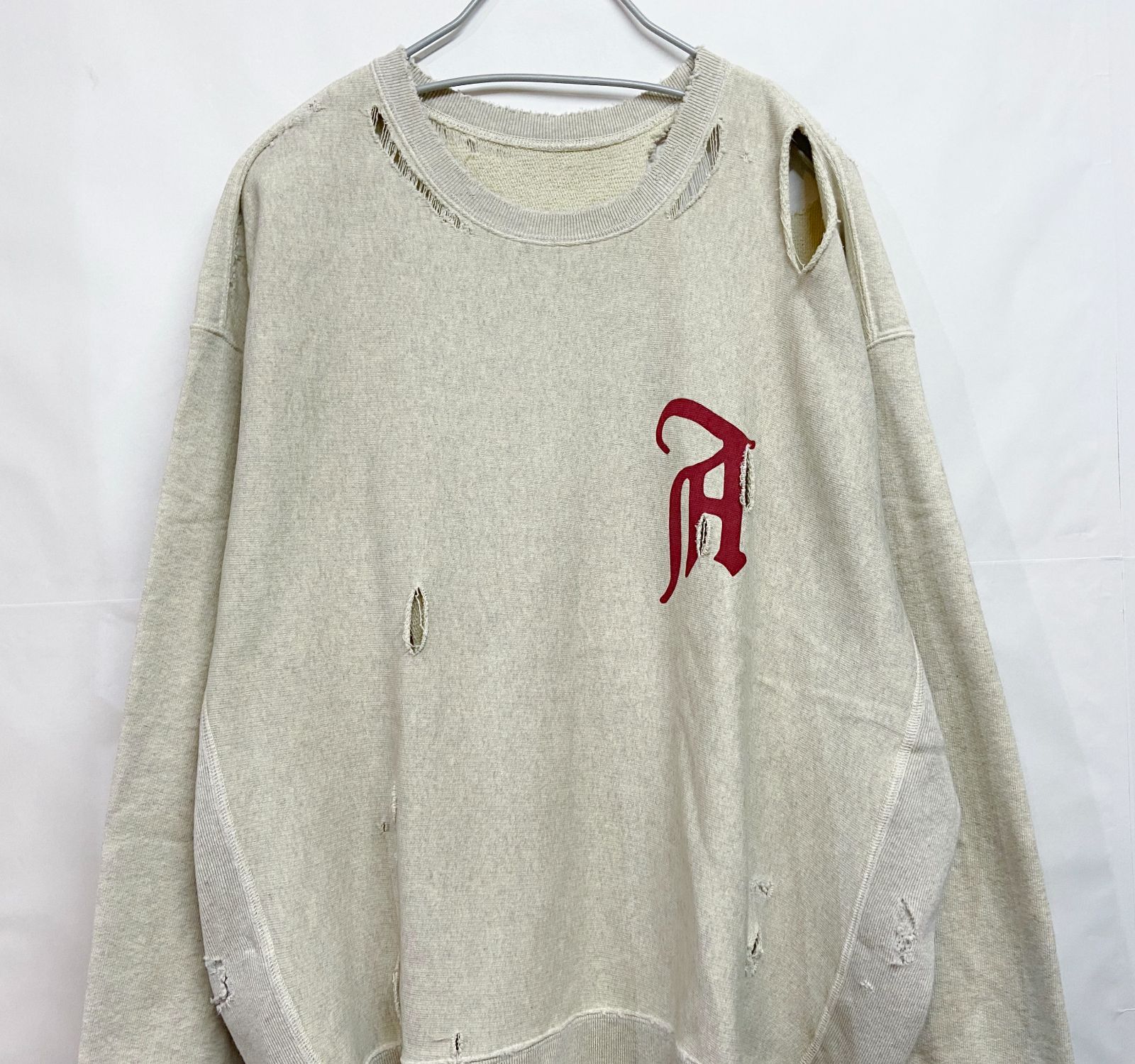 ANCELLM｜アンセルム CRASH SWEAT SHIRT クラッシュ スウェットシャツ