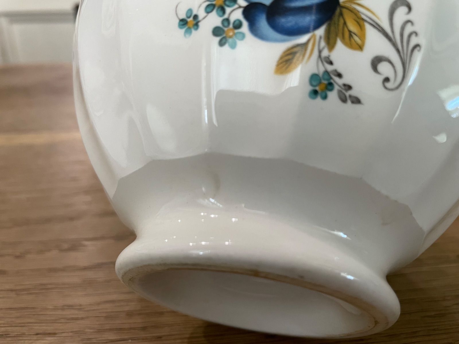 フランスアンティーク カフェオレボウル 青い花 ブルー フレンチ
