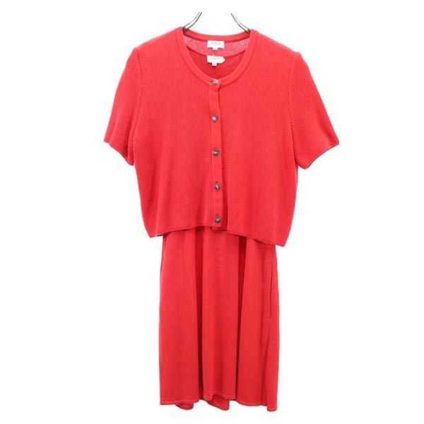 フォクシー 日本製 セットアップ ニットワンピース ボレロ 38 レッド系 